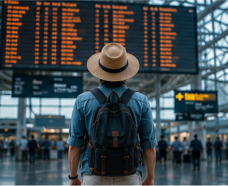 Traveler at an airport